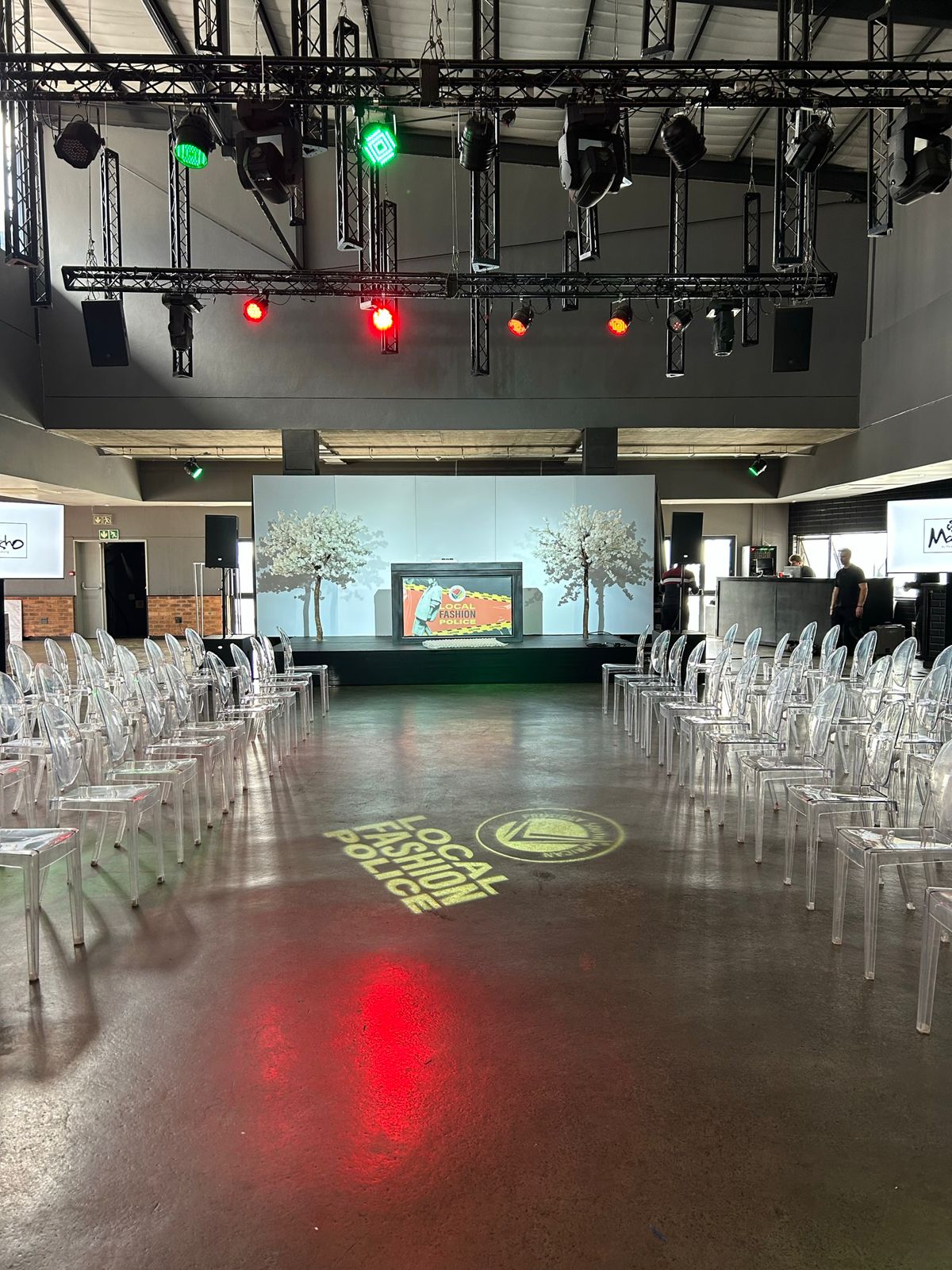 Event hall with stage lighting